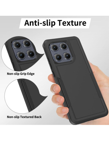 Funda Protectora Doble Capa Motorola Moto Edge 2025 Negra