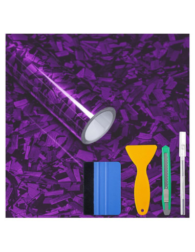 Envoltura de Vinilo Lypumso Carbono Forjado 1.5m Púrpura