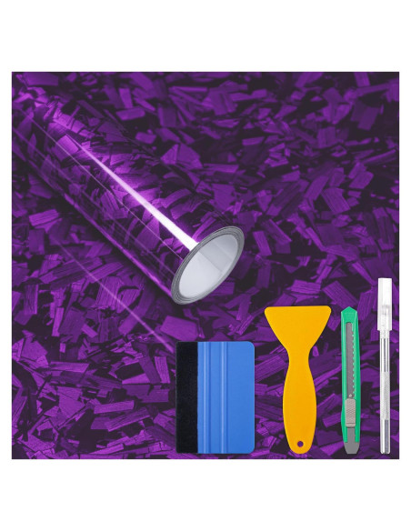 Envoltura de Vinilo Lypumso Carbono Forjado 1.5m Púrpura