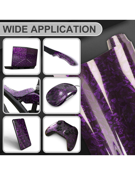 Envoltura de Vinilo Lypumso Carbono Forjado 1.5m Púrpura