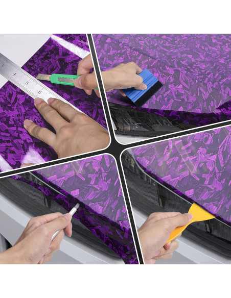 Envoltura de Vinilo Lypumso Carbono Forjado 1.5m Púrpura