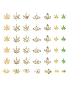 35 Piezas Accesorios para Uñas Arricraft - Rhinestones Hoja de Arce
