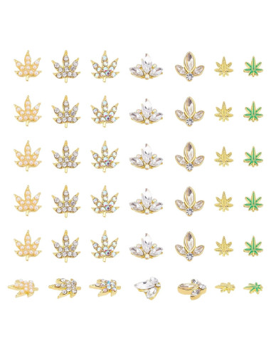 35 Piezas Accesorios para Uñas Arricraft - Rhinestones Hoja de Arce