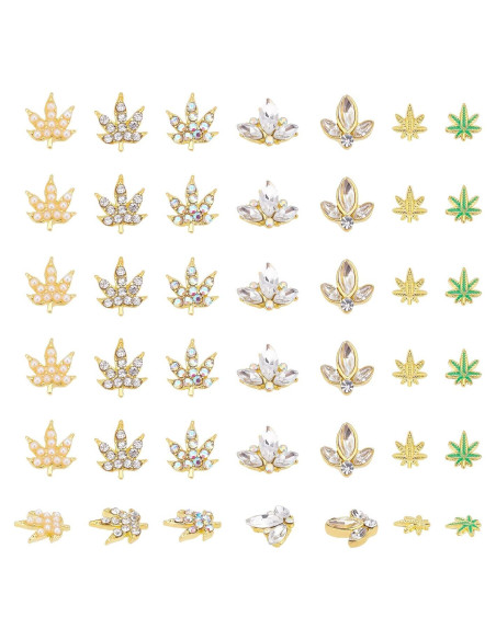35 Piezas Accesorios para Uñas Arricraft - Rhinestones Hoja de Arce