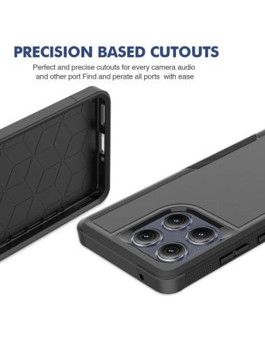 Funda Protectora Doble Capa Motorola Moto Edge 2025 Negra