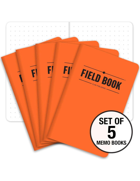 Cuaderno de Campo Elan Publishing Naranja 5 Pack Puntos 8.9x14cm