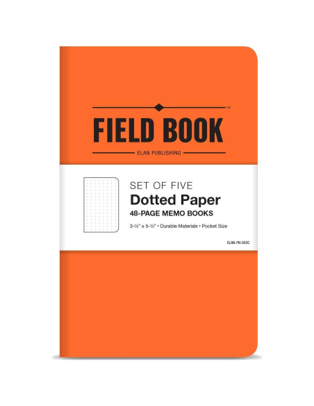 Cuaderno de Campo Elan Publishing Naranja 5 Pack Puntos 8.9x14cm