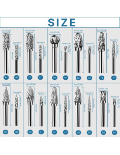 Juego de 20 Fresas Rotativas de Carburo Lukcase 3.175 mm 2