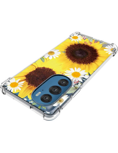 Funda Protectora Transparente Girasol para Motorola Edge+ 2022