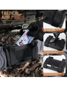 Funda de Mapa Táctica LIVANS Negra para Brazo con 3 Bolsillos 2