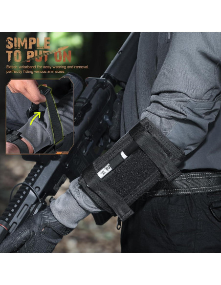 Funda de Mapa Táctica LIVANS Negra para Brazo con 3 Bolsillos