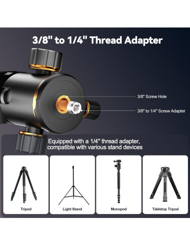 Cabezal de Bola EMART 36mm con Placa Arca 1/4'' - Carga 15kg