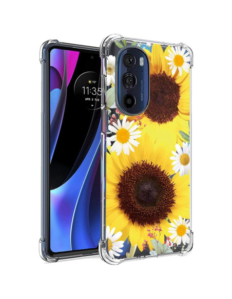 Funda Protectora Transparente Girasol para Motorola Edge+ 2022 Funda Protectora Transparente Girasol para Motorola Edge+ 2022