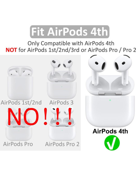 5 Pares de Ganchos Ergonómicos de Silicona IiEXCEL para AirPods 4 - Blanco