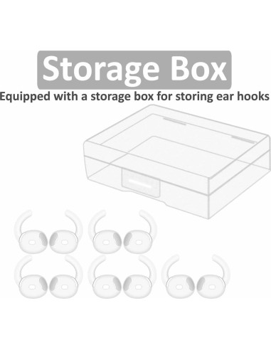 5 Pares de Ganchos Ergonómicos de Silicona IiEXCEL para AirPods 4 - Blanco