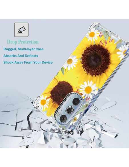 Funda Protectora Transparente Girasol para Motorola Edge+ 2022 Funda Protectora Transparente Girasol para Motorola Edge+ 2022