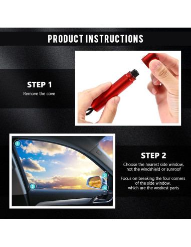 Martillo de Seguridad 2-en-1 BBTO HEE0678 para Coche