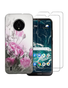 Funda TPU Rosa + 2 Protectores Vidrio Templado Nokia C200