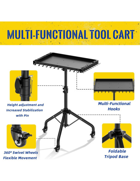 Carro de Herramientas Rodante Bloazzup con Altura Ajustable