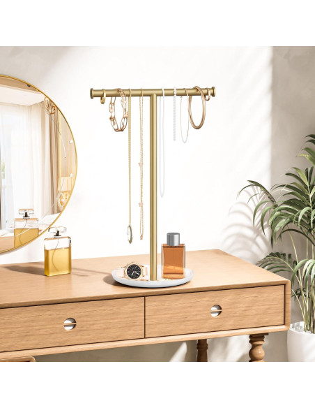 Soporte Organizador de Joyería Jasopaco Oro 32 cm Forma de T
