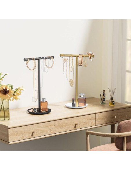 Soporte Organizador de Joyería Jasopaco Oro 32 cm Forma de T