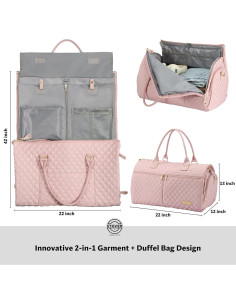 Bolsa de Viaje Convertible STOVER para Ropa - Rosa 2 en 1 2