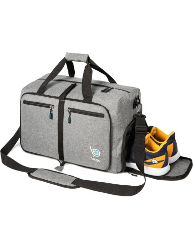 Bolsa de Viaje Plegable Bago 40L Gris Nieve - Impermeable y Ligera