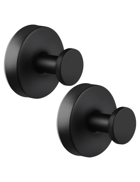 Ganchos de Ventosa Yetaha 2 Pcs Acero Inoxidable Negro