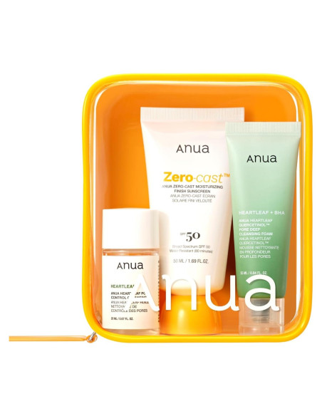 Kit de Viaje Anua: Protector Solar SPF 50 y Limpiadores Mini