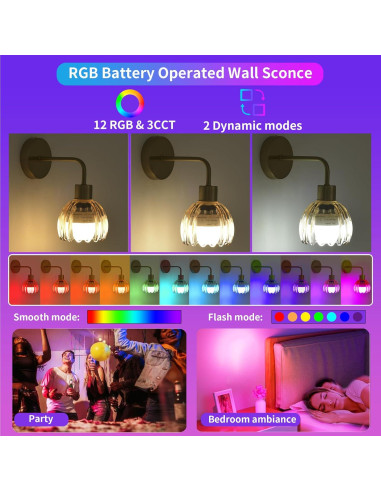 Aplique de Pared Vintage Inalámbrico Recargable TYKJ - Set de 2