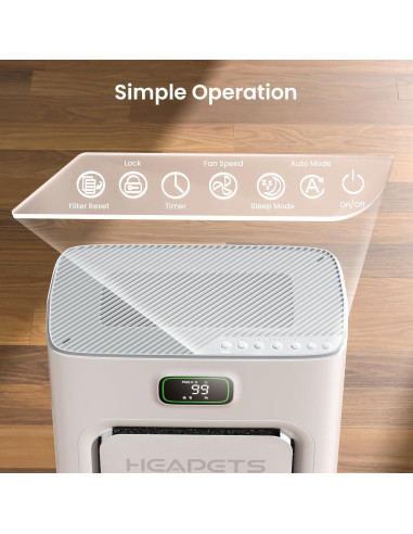 Purificador de Aire HEAPETS P358 para Mascotas hasta 185,8 m