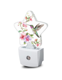 Luz Nocturna Enchufable Losthll Flor Colibrí con Sensor Automático