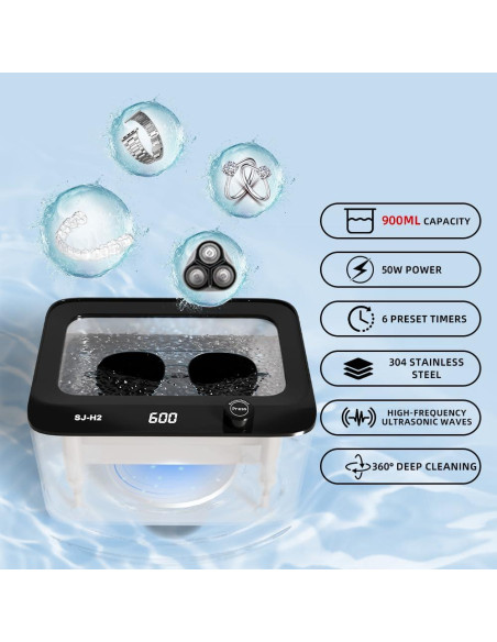 Limpiador Ultrasónico AuroraNiteBeam 900ml 45kHz Acero Inoxidable