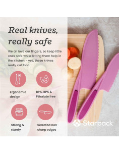 Juego de 3 cuchillos seguros StarPack Kids - Cuchillos para cocinar 2
