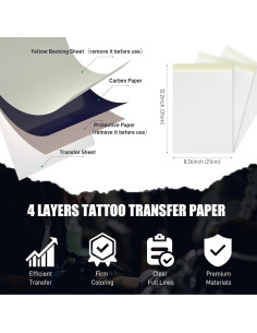 Papel de Transferencia para Tatuajes YILONG - 100 Hojas A4 2