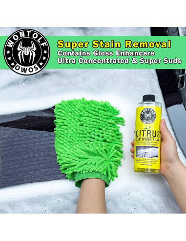 Kit de Lavado de Autos Wontolf - Jabón, Limpiador y Cepillo