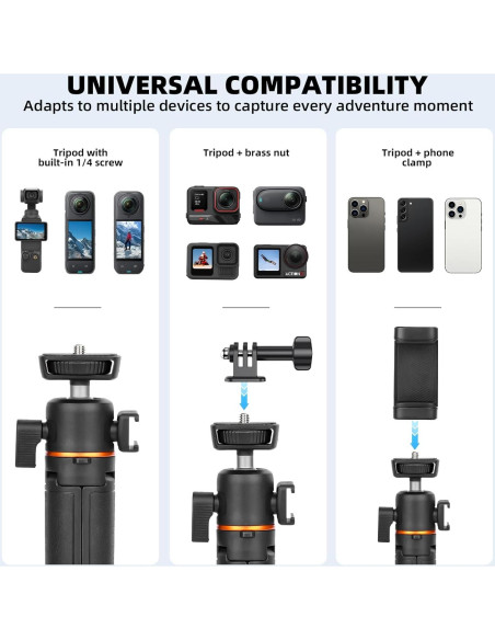 Mini Trípode Extensible BRDRC para DJI Osmo Pocket 3 y GoPro