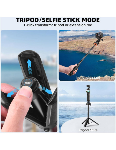 Mini Trípode Extensible BRDRC para DJI Osmo Pocket 3 y GoPro