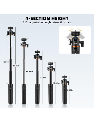Mini Trípode Extensible BRDRC para DJI Osmo Pocket 3 y GoPro