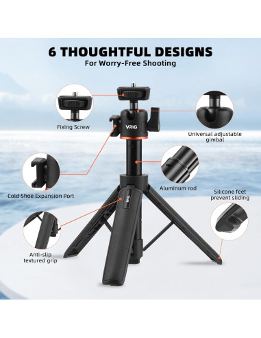 Mini Trípode Extensible BRDRC para DJI Osmo Pocket 3 y GoPro