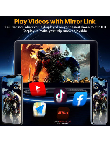 Pantalla CarPlay Inalámbrica 7" con Cámara de Tablero 2.5K