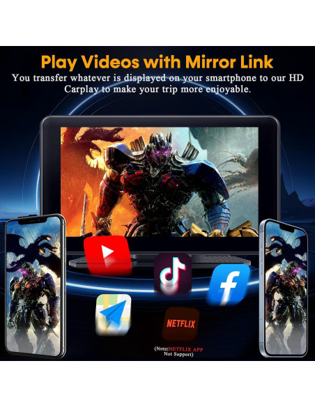 Pantalla CarPlay Inalámbrica 7" con Cámara de Tablero 2.5K