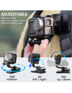 Soporte de Mochila para Cámara y Teléfono Toegewyd 360 Ajustable 2