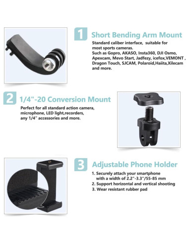 Soporte de Mochila para Cámara y Teléfono Toegewyd 360 Ajustable