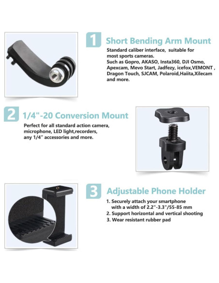 Soporte de Mochila para Cámara y Teléfono Toegewyd 360 Ajustable