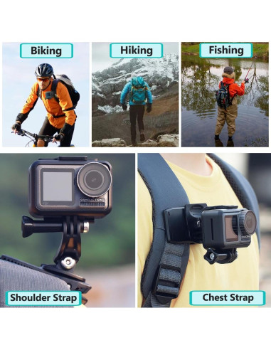 Soporte de Mochila para Cámara y Teléfono Toegewyd 360 Ajustable