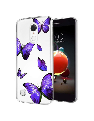 Funda Transparente TPU para LG Aristo 2/3 y Fortuna 2 - Mariposa Púrpura