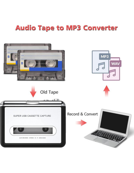 Reproductor de Casete Mersoco BR602S Plata - Convierte a MP3