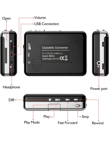 Reproductor de Casete Mersoco BR602S Plata - Convierte a MP3