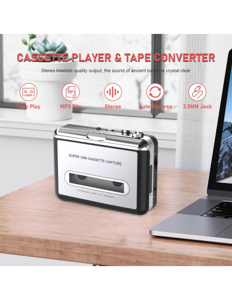 Reproductor de Casete Mersoco BR602S Plata - Convierte a MP3